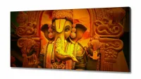Quadro Decorativo Lord Ghanesha em Tecido Canvas 130x60 - Foto 2