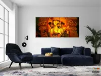 Quadro Decorativo Lord Ghanesha em Tecido Canvas 130x60 - Foto 5