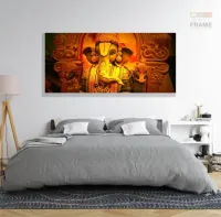 Quadro Decorativo Lord Ghanesha em Tecido Canvas 130x60 - Foto 6