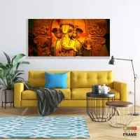 Quadro Decorativo Lord Ghanesha em Tecido Canvas 130x60 - Foto 7