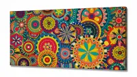 Quadro Decorativo Mandalas Coloridas em Tecido Canvas 130x60 - Foto 2