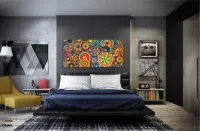 Quadro Decorativo Mandalas Coloridas em Tecido Canvas 130x60 - Foto 4