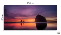 Quadro Decorativo Mar Entardecer Primavera em Tecido Canvas 130x60 - Foto 3