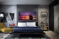 Quadro Decorativo Mar Entardecer Primavera em Tecido Canvas 130x60 - Foto 4