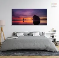 Quadro Decorativo Mar Entardecer Primavera em Tecido Canvas 130x60 - Foto 6