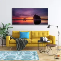 Quadro Decorativo Mar Entardecer Primavera em Tecido Canvas 130x60 - Foto 7