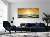 Quadro Decorativo Mar Ilustrado em Tecido Canvas 130x60 cm - Foto 5