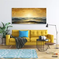 Quadro Decorativo Mar Ilustrado em Tecido Canvas 130x60 cm - Foto 7