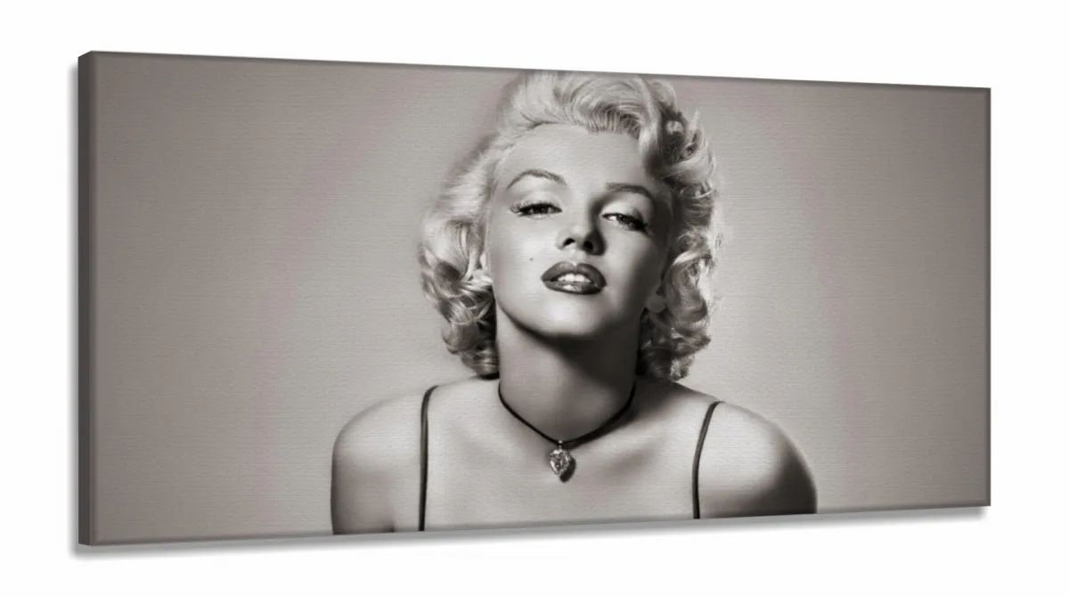 Quadro Decorativo Marilyn Monroe em Tecido Canvas 130x60 sala Imagem
