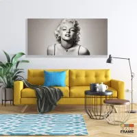 Quadro Decorativo Marilyn Monroe em Tecido Canvas 130x60 sala - Foto 7