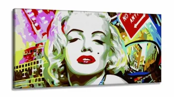 Quadro Decorativo Marilyn Monroe Moderno em Tecido Canvas 130x60