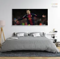 Quadro Decorativo Messi Futebol em Tecido Canvas 130x60 - Foto 6