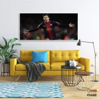 Quadro Decorativo Messi Futebol em Tecido Canvas 130x60 - Foto 7