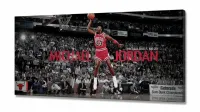 Quadro decorativo Michael Jordan Enterrando com Tela em Tecido Canvas 130x60 - Foto 2