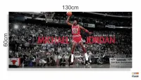 Quadro decorativo Michael Jordan Enterrando com Tela em Tecido Canvas 130x60 - Foto 3