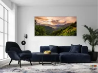 Quadro Decorativo Montanha Raios Solares em Tecido Canvas 130x60 - Foto 5