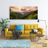 Quadro Decorativo Montanha Raios Solares em Tecido Canvas 130x60 - Foto 7