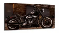 Quadro Decorativo Moto Modelo Antigo em Tecido Canvas 130x60