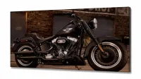 Quadro Decorativo Moto Modelo Antigo em Tecido Canvas 130x60 - Foto 2