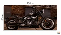 Quadro Decorativo Moto Modelo Antigo em Tecido Canvas 130x60 - Foto 3