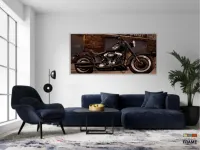 Quadro Decorativo Moto Modelo Antigo em Tecido Canvas 130x60 - Foto 5