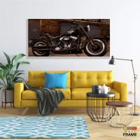 Quadro Decorativo Moto Modelo Antigo em Tecido Canvas 130x60 - Foto 7