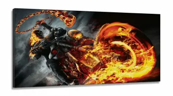 Quadro Decorativo Motoqueiro fantasma em Tecido Canvas 130x60