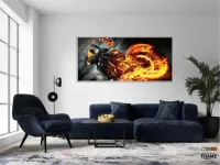 Quadro Decorativo Motoqueiro fantasma em Tecido Canvas 130x60 - Foto 5