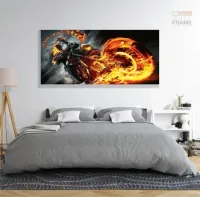 Quadro Decorativo Motoqueiro fantasma em Tecido Canvas 130x60 - Foto 6