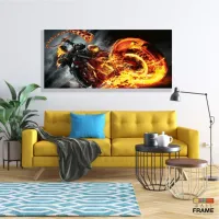 Quadro Decorativo Motoqueiro fantasma em Tecido Canvas 130x60 - Foto 7