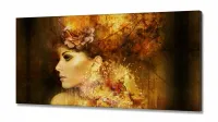 Quadro Decorativo Mulher Abstrata Escritório em Tecido Canvas 130x60 - Foto 2