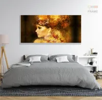 Quadro Decorativo Mulher Abstrata Escritório em Tecido Canvas 130x60 - Foto 6