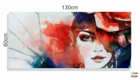 Quadro Decorativo Mulher Aquarela em Tecido Canvas 130x60 - Foto 3