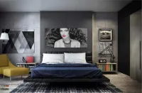Quadro Decorativo Mulher Beleza Batom Pink em Tecido Canvas 130x60 - Foto 4