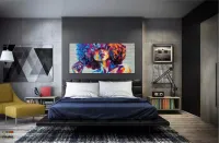 Quadro Decorativo Mulher Color Art em Tecido Canvas 130x60 - Foto 4