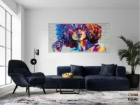 Quadro Decorativo Mulher Color Art em Tecido Canvas 130x60 - Foto 5