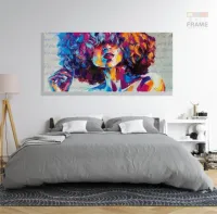 Quadro Decorativo Mulher Color Art em Tecido Canvas 130x60 - Foto 6