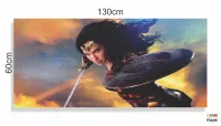 Quadro Decorativo Mulher Maravilha - Heróis - Tela em Tecido Canvas 130x60 - Foto 3