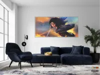 Quadro Decorativo Mulher Maravilha - Heróis - Tela em Tecido Canvas 130x60 - Foto 5