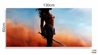 Quadro Decorativo Mulher Maravilha em Tecido Canvas 130x60 - Foto 3