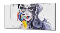 Quadro Decorativo Mulher Sala Quarto Moderno em Tecido Canvas 130x60 - Foto 2
