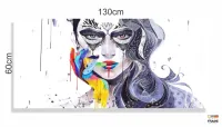 Quadro Decorativo Mulher Sala Quarto Moderno em Tecido Canvas 130x60 - Foto 3