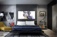 Quadro Decorativo Mulher Sala Quarto Moderno em Tecido Canvas 130x60 - Foto 4