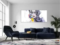 Quadro Decorativo Mulher Sala Quarto Moderno em Tecido Canvas 130x60 - Foto 5