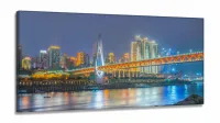 Quadro Decorativo Mundo China em Tecido Canvas 130x60