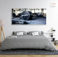 Quadro Decorativo Musculação em Tecido Canvas 130x60 - Foto 6