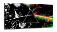 Quadro Decorativo Musica Pink Floyd Banda em Tecido Canvas 130x60