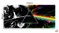 Quadro Decorativo Musica Pink Floyd Banda em Tecido Canvas 130x60 - Foto 3