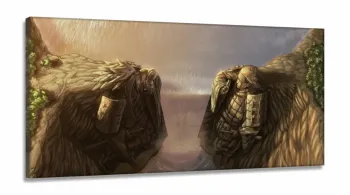 Quadro Decorativo Naruto Vale Do Fim em Tecido Canvas 130x60