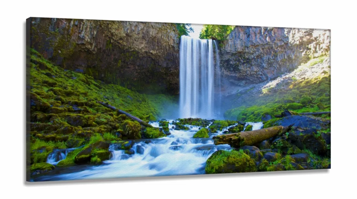 Quadro Decorativo Natureza Cachoeira em Tecido Canvas 130x60 Imagem